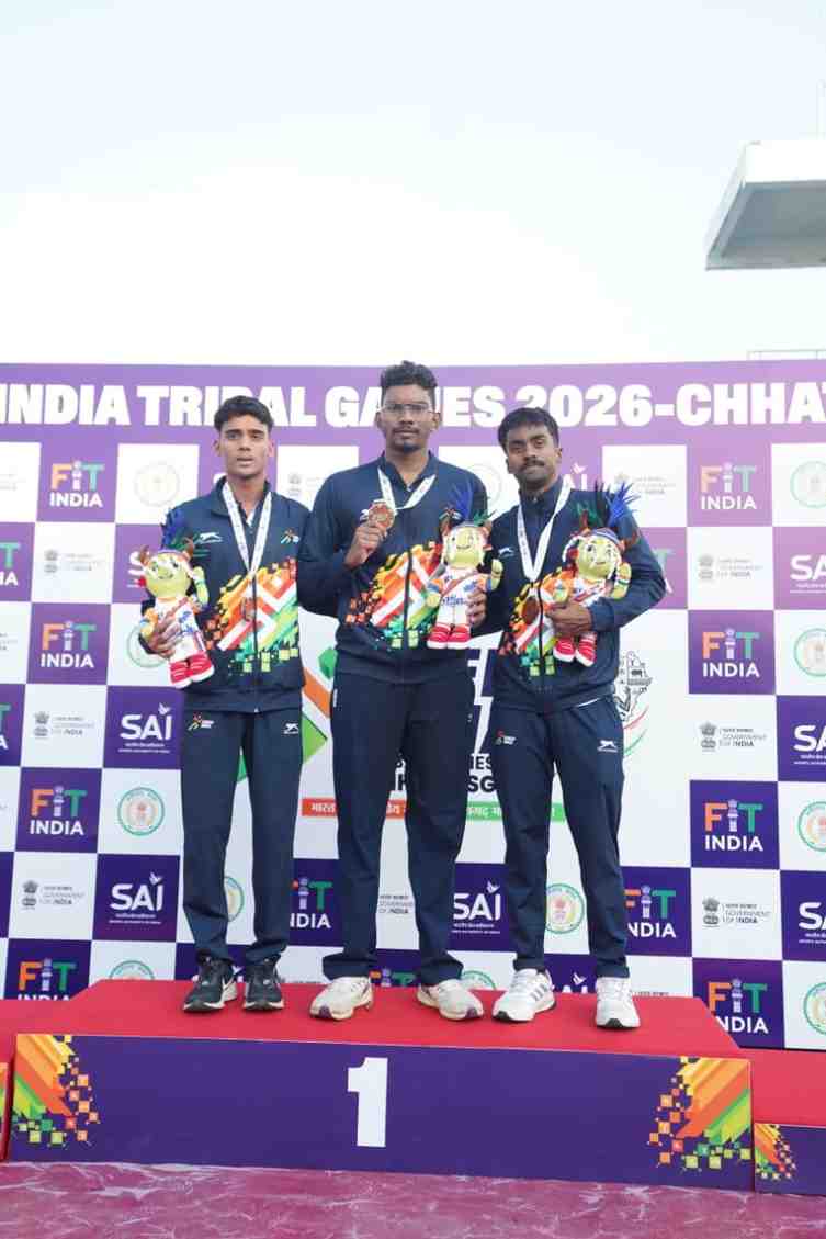 खेलो इंडिया ट्राइबल गेम्स (तीसरा दिन) कर्नाटक का दबदबा कायम,मणिकांता एल बने स्टार