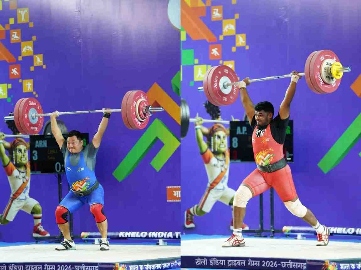 भारोत्तोलन के 94 किलोग्राम पुरुष वर्ग में अरुणाचल के लालू ताकू ने मारी बाजी