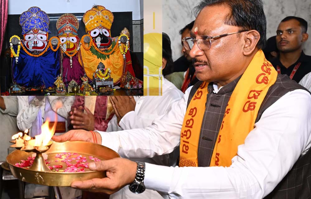 मुख्यमंत्री  विष्णु देव साय ने जगन्नाथ मंदिर में की पूजा-अर्चना