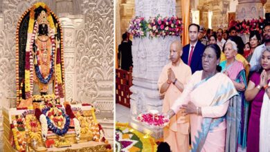 राष्ट्रपति ने श्रीराम जन्मभूमि मंदिर में की श्रीराम यंत्र की प्रतिष्ठापना