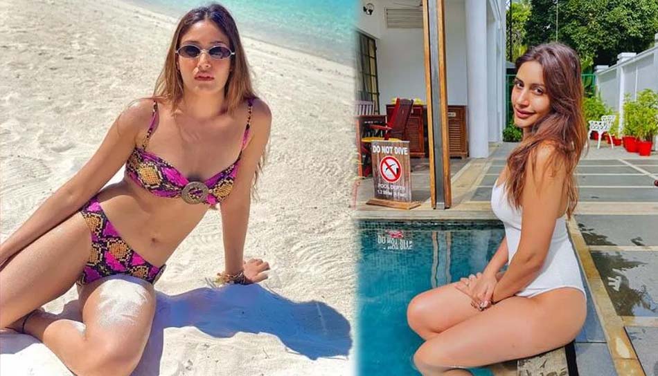 पूल में पति संग रोमांटिक हुई सुरभि चंदना, मोनोकनी में किया बोल्ड लुक में कहर