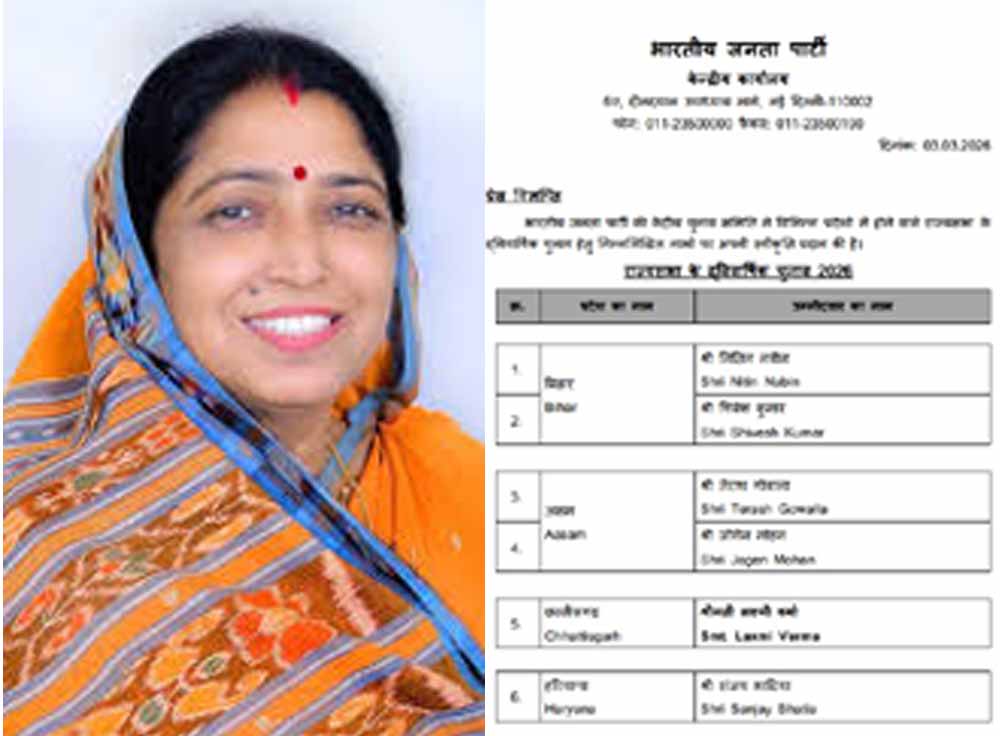 राज्यसभा चुनाव में लक्ष्मी वर्मा बनीं भाजपा उम्मीदवार, संगठनात्मक अनुभव और सामाजिक समीकरण का मिला लाभ राज्यसभा चुनाव में लक्ष्मी वर्मा बनीं भाजपा उम्मीदवार, संगठनात्मक अनुभव और सामाजिक समीकरण का मिला लाभ