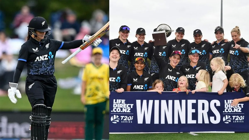 न्यूजीलैंड ने 4-1 से जीती सीरीज, 5वें टी20 में दक्षिण अफ्रीका को 92 रन से हराया न्यूजीलैंड ने 4-1 से जीती सीरीज, 5वें टी20 में दक्षिण अफ्रीका को 92 रन से हराया