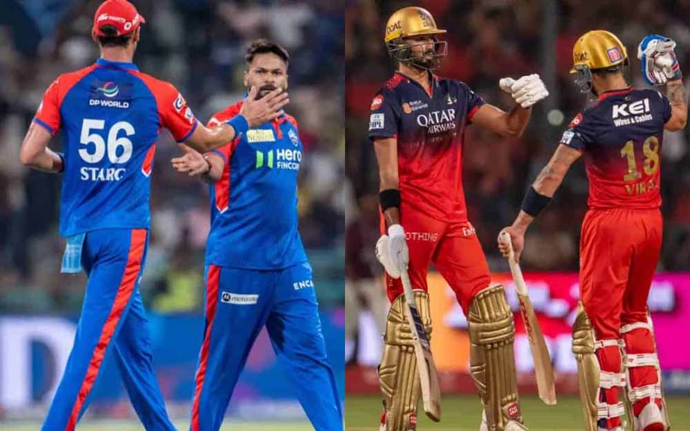 दिल्ली कैपिटल्स और RCB के बीच कांटे की टक्कर कल दिल्ली कैपिटल्स और RCB के बीच कांटे की टक्कर कल