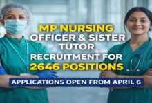 MP में नर्सिंग के 2,646 पदों पर निकली भर्ती, 20 अप्रैल तक आवेदन, 15 मई को एग्जाम, 36 हजार सैलरी; जानिए योग्यता और फीस