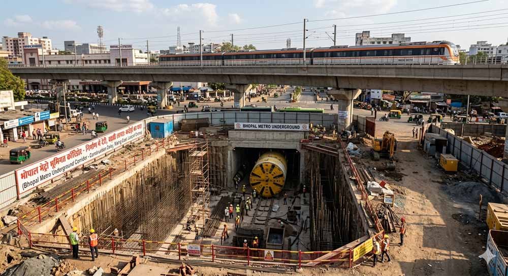 इंदौर मेट्रो के पीछे छाया भोपाल का घाटा: भूमिगत कॉरिडोर में देरी, लागत बढ़ी करोड़ों तक इंदौर मेट्रो के पीछे छाया भोपाल का घाटा: भूमिगत कॉरिडोर में देरी, लागत बढ़ी करोड़ों तक