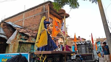 मां बिरासिनी धाम बिलासपुर में शिव प्राण प्रतिष्ठा की शोभायात्रा निकाली गई