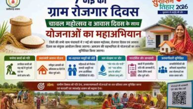 07 मई को ग्राम पंचायतों में चावल महोत्सव, रोजगार और आवास दिवस का त्रिवेणी संगम 07 मई को ग्राम पंचायतों में चावल महोत्सव, रोजगार और आवास दिवस का त्रिवेणी संगम
