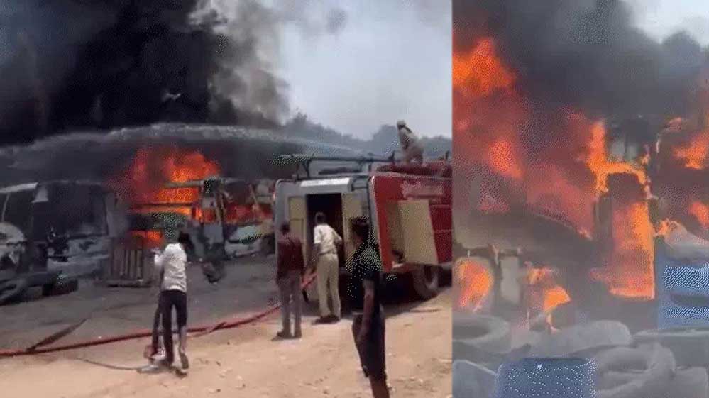 इंदौर में अवैध पार्किंग हादसा: वेल्डिंग के दौरान 5 बसें जलीं, 4 धमाके, गैस सिलेंडर भी फटा इंदौर में अवैध पार्किंग हादसा: वेल्डिंग के दौरान 5 बसें जलीं, 4 धमाके, गैस सिलेंडर भी फटा