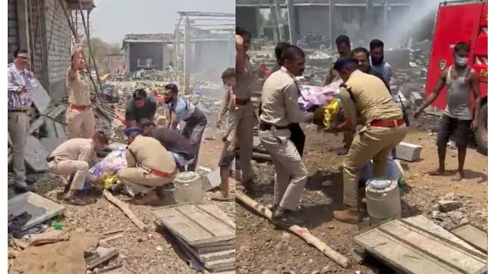 देवास में पटाखा फैक्ट्री में भीषण विस्फोट, 4 की मौत; धमाके से दहला पूरा इलाका