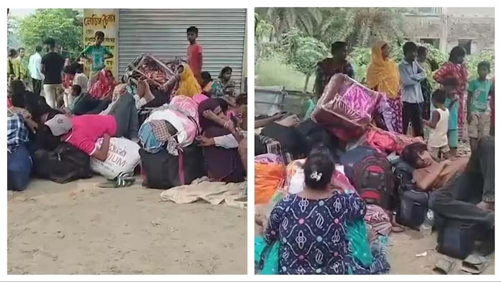 बांग्लादेश बॉर्डर पर अवैध प्रवासियों की बढ़ती भीड़, बंगाल में घुसपैठियों में दिखा डर बांग्लादेश बॉर्डर पर अवैध प्रवासियों की बढ़ती भीड़, बंगाल में घुसपैठियों में दिखा डर