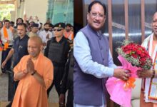 बस्तर पहुंचे CM योगी, मुख्यमंत्री साय ने किया गर्मजोशी से स्वागत