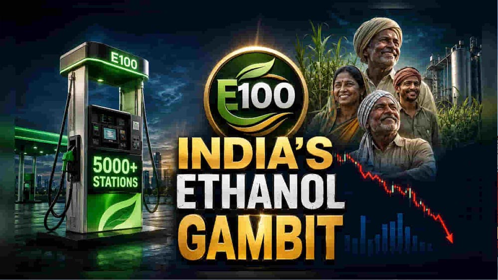 E100 Fuel क्या है? 100% इथेनॉल कैसे लेगा पेट्रोल की जगह, जानिए फायदे, चुनौतियां और पूरी सच्चाई E100 Fuel क्या है? 100% इथेनॉल कैसे लेगा पेट्रोल की जगह, जानिए फायदे, चुनौतियां और पूरी सच्चाई