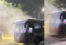 IPL फाइनल हारने के बाद गुजरात टाइटन्स के साथ बड़ा हादसा, बीच सड़क धू-धू कर जली टीम बस
