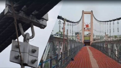 ओंकारेश्वर-ममलेश्वर झूला पुल की तार टूटी, सुरक्षा के मद्देनजर आवाजाही बंद ओंकारेश्वर-ममलेश्वर झूला पुल की तार टूटी, सुरक्षा के मद्देनजर आवाजाही बंद