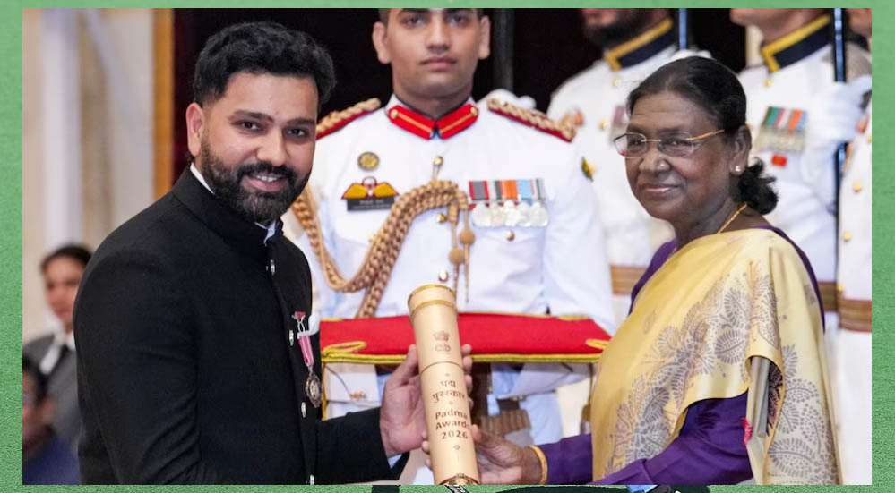 टीम इंडिया के कप्तान रोहित शर्मा को पद्मश्री, राष्ट्रपति भवन में हुआ सम्मान टीम इंडिया के कप्तान रोहित शर्मा को पद्मश्री, राष्ट्रपति भवन में हुआ सम्मान