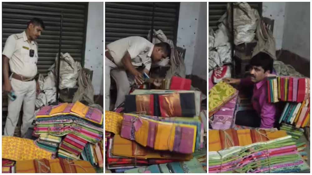 साड़ियों के ढेर के नीचे छिपा TMC नेता गिरफ्तार, हावड़ा में वीडियो वायरल साड़ियों के ढेर के नीचे छिपा TMC नेता गिरफ्तार, हावड़ा में वीडियो वायरल