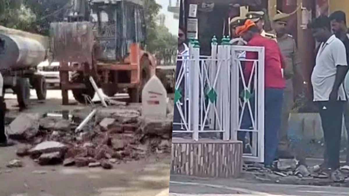 आगरा एमजी रोड पर विवादित मजार हटाने की कार्रवाई शुरू, ट्रैफिक बाधा से राहत की उम्मीद आगरा एमजी रोड पर विवादित मजार हटाने की कार्रवाई शुरू, ट्रैफिक बाधा से राहत की उम्मीद