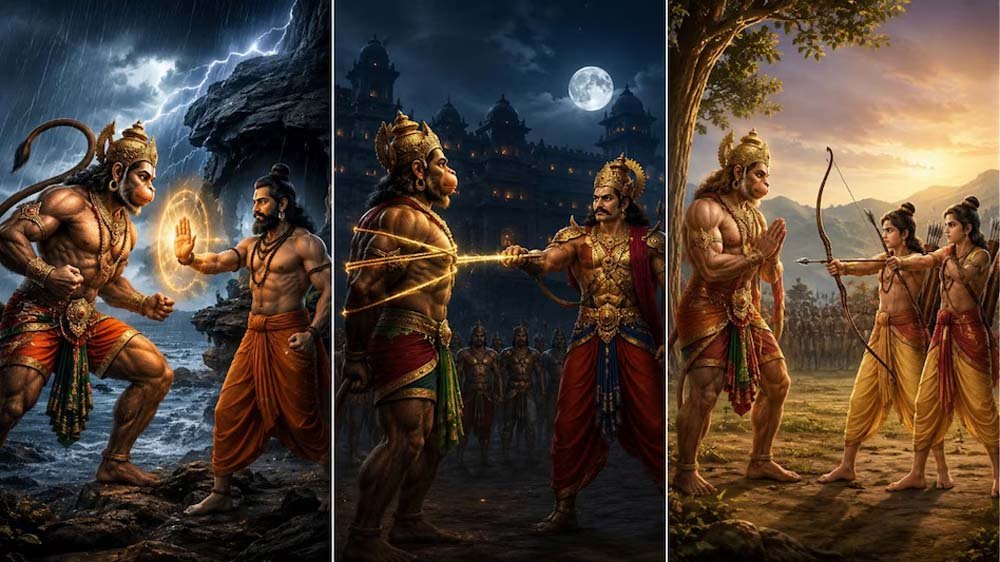 पौराणिक कथाओं में हनुमान जी और मच्छिंद्रनाथ के बीच योग-शक्ति संघर्ष का उल्लेख पौराणिक कथाओं में हनुमान जी और मच्छिंद्रनाथ के बीच योग-शक्ति संघर्ष का उल्लेख