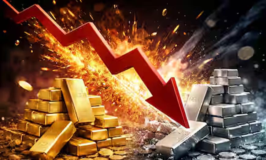 Gold-Silver Crash: अमेरिका के एक फैसले से धड़ाम हुए दाम, चांदी ₹16,500 टूटी; सोना भी फिसला Gold-Silver Crash: अमेरिका के एक फैसले से धड़ाम हुए दाम, चांदी ₹16,500 टूटी; सोना भी फिसला