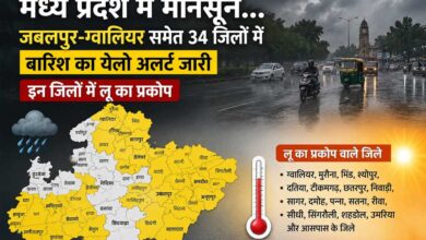 मध्य प्रदेश में मानसून की दस्तक, 34 जिलों में बारिश का येलो अलर्ट जारी मध्य प्रदेश में मानसून की दस्तक, 34 जिलों में बारिश का येलो अलर्ट जारी