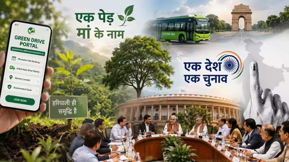 दिल्ली में ‘ग्रीन ड्राइव पोर्टल’ लॉन्च, 70 लाख पौधों के साथ शुरू होगा बड़ा पर्यावरण अभियान दिल्ली में ‘ग्रीन ड्राइव पोर्टल’ लॉन्च, 70 लाख पौधों के साथ शुरू होगा बड़ा पर्यावरण अभियान