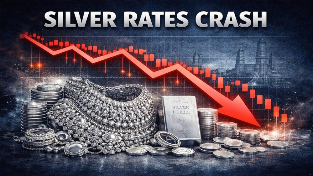 Silver Price Crash: 3 दिन में ₹8,400 टूटी चांदी, जानिए आज 10 ग्राम 24 कैरेट सोने का ताजा भाव Silver Price Crash: 3 दिन में ₹8,400 टूटी चांदी, जानिए आज 10 ग्राम 24 कैरेट सोने का ताजा भाव
