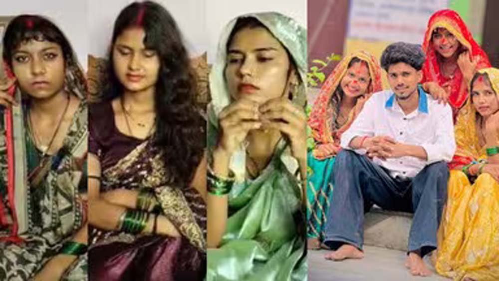 अमरोहा में तीन बहनों ने एक युवक से की शादी, सोशल मीडिया पर मचा बवाल अमरोहा में तीन बहनों ने एक युवक से की शादी, सोशल मीडिया पर मचा बवाल
