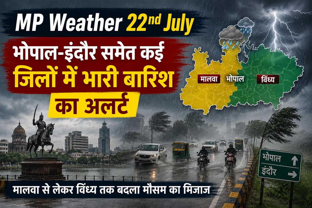 MP Weather: भोपाल-इंदौर समेत कई जिलों में भारी बारिश का अलर्ट, मालवा से विंध्य तक बदला मौसम MP Weather: भोपाल-इंदौर समेत कई जिलों में भारी बारिश का अलर्ट, मालवा से विंध्य तक बदला मौसम