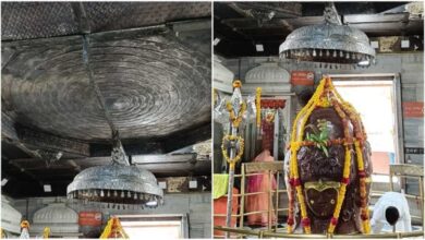 मंदसौर के पशुपतिनाथ मंदिर में महारुद्र यंत्र फिर हुआ काला, जांच की मांग तेज मंदसौर के पशुपतिनाथ मंदिर में महारुद्र यंत्र फिर हुआ काला, जांच की मांग तेज