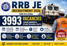 RRB JE Vacancy 2026: रेलवे में 3993 जेई पदों पर भर्ती शुरू, BTech-डिप्लोमा वालों के लिए मौका; ऐसे करें आवेदन