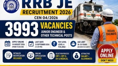 RRB JE Vacancy 2026: रेलवे में 3993 जेई पदों पर भर्ती शुरू, BTech-डिप्लोमा वालों के लिए मौका; ऐसे करें आवेदन