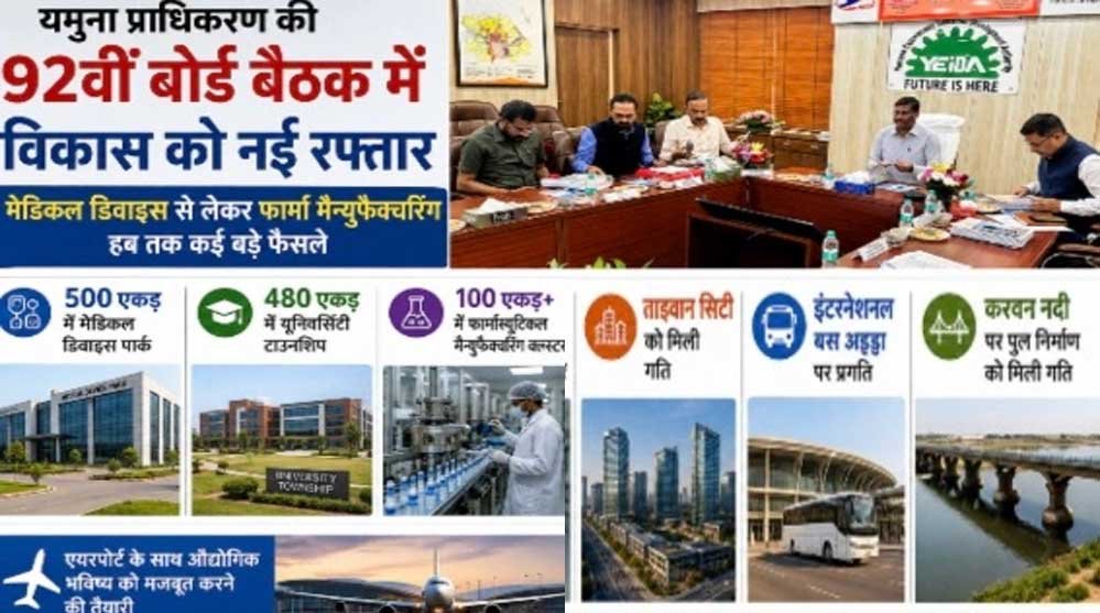 जेवर से बढ़ेगी यूपी की औद्योगिक रफ्तार, यमुना प्राधिकरण क्षेत्र में मेडिकल हब से लेकर फार्मा क्लस्टर तक को मिली मंजूरी जेवर से बढ़ेगी यूपी की औद्योगिक रफ्तार, यमुना प्राधिकरण क्षेत्र में मेडिकल हब से लेकर फार्मा क्लस्टर तक को मिली मंजूरी