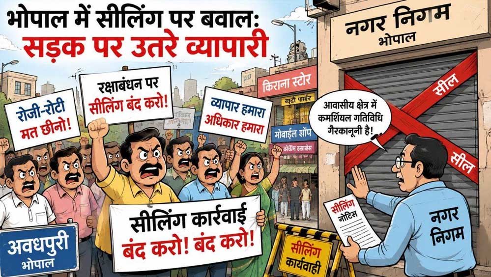 भोपाल में आज फिर एकजुट होंगे व्यापारी, गांधीवादी तरीके से करेंगे सीलिंग कार्रवाई का विरोध भोपाल में आज फिर एकजुट होंगे व्यापारी, गांधीवादी तरीके से करेंगे सीलिंग कार्रवाई का विरोध