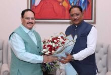 मुख्यमंत्री  विष्णु देव साय ने केंद्रीय स्वास्थ्य मंत्री  जे.पी. नड्डा से की सौजन्य भेंट