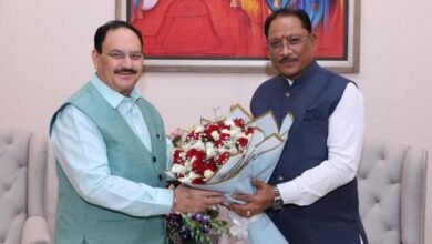 मुख्यमंत्री विष्णु देव साय ने केंद्रीय स्वास्थ्य मंत्री जे.पी. नड्डा से की सौजन्य भेंट मुख्यमंत्री विष्णु देव साय ने केंद्रीय स्वास्थ्य मंत्री जे.पी. नड्डा से की सौजन्य भेंट