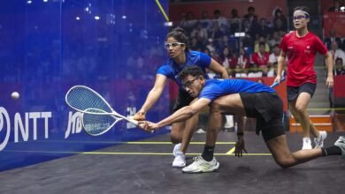 एशियन गेम्स में भारत को स्क्वैश में कांस्य, जोशना-सेंथिलकुमार की जोड़ी हारी एशियन गेम्स में भारत को स्क्वैश में कांस्य, जोशना-सेंथिलकुमार की जोड़ी हारी