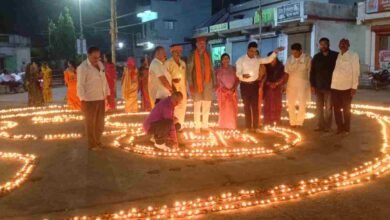 जामुल में प्रधानमंत्री नरेन्द्र मोदी के जन्मदिन पर “आशीर्वाद के दिये” जलाये गये
