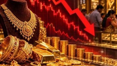 सोने के दाम में ₹4,140 की बड़ी गिरावट, 1.50 लाख से नीचे आया भाव; चांदी भी लुढ़की सोने के दाम में ₹4,140 की बड़ी गिरावट, 1.50 लाख से नीचे आया भाव; चांदी भी लुढ़की