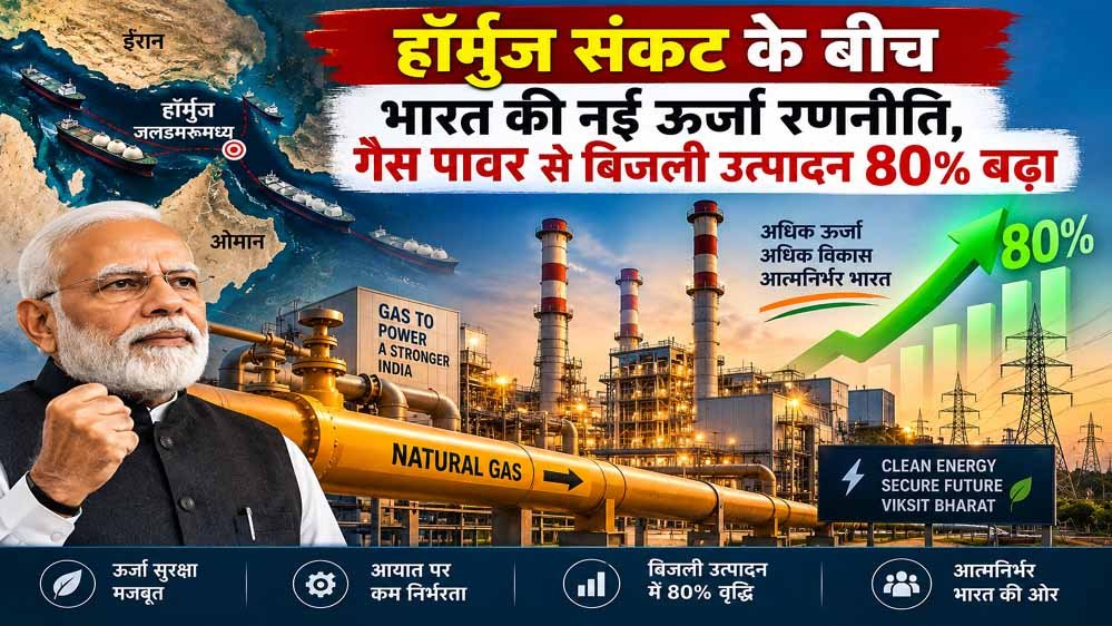 हॉर्मुज संकट के बीच भारत का बड़ा गेमचेंजर कदम, गैस से 80% बढ़ा बिजली उत्पादन हॉर्मुज संकट के बीच भारत का बड़ा गेमचेंजर कदम, गैस से 80% बढ़ा बिजली उत्पादन