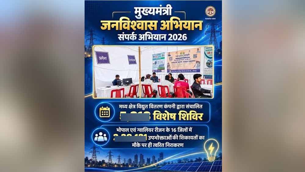 संपर्क अभियान 2026 को बड़ी सफलता, 5,601 शिविरों में 2.46 लाख से ज्यादा शिकायतों का समाधान संपर्क अभियान 2026 को बड़ी सफलता, 5,601 शिविरों में 2.46 लाख से ज्यादा शिकायतों का समाधान