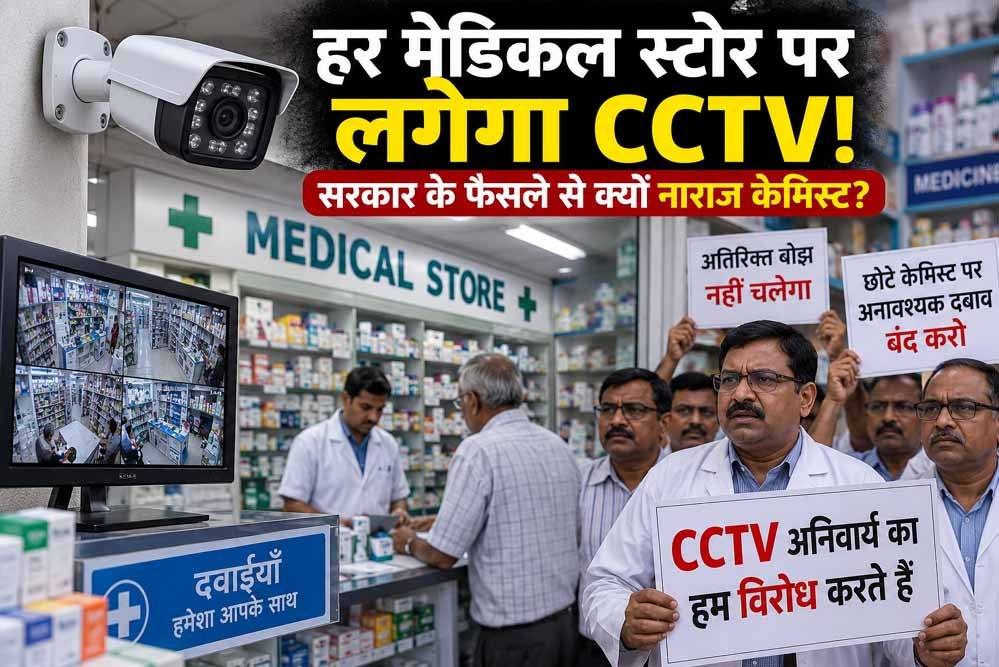 हर मेडिकल स्टोर पर CCTV का प्रस्ताव, सरकार के फैसले से क्यों नाराज केमिस्ट? हर मेडिकल स्टोर पर CCTV का प्रस्ताव, सरकार के फैसले से क्यों नाराज केमिस्ट?