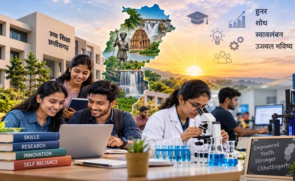छत्तीसगढ़ में उच्च शिक्षा की नई भोर: हुनर, शोध और स्वावलंबन से गढ़ा जा रहा युवाओं का भविष्य छत्तीसगढ़ में उच्च शिक्षा की नई भोर: हुनर, शोध और स्वावलंबन से गढ़ा जा रहा युवाओं का भविष्य
