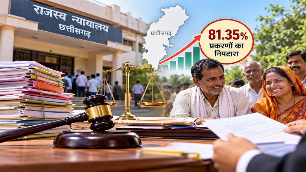 छत्तीसगढ़ में तेज हुआ राजस्व न्याय, 81.35% प्रकरणों का हुआ निपटारा छत्तीसगढ़ में तेज हुआ राजस्व न्याय, 81.35% प्रकरणों का हुआ निपटारा