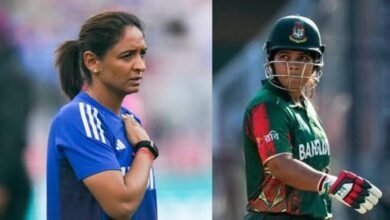 हरमनप्रीत से हाथ न मिलाने पर निगार सुल्ताना की सफाई, BCB ने कहा- ‘ये उनका निजी फैसला था’ हरमनप्रीत से हाथ न मिलाने पर निगार सुल्ताना की सफाई, BCB ने कहा- ‘ये उनका निजी फैसला था’