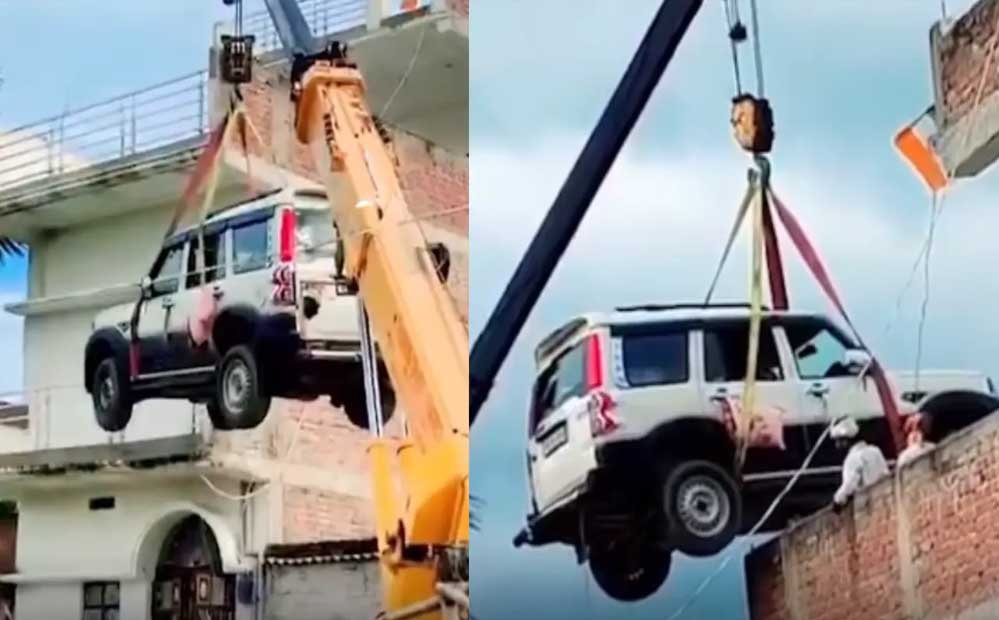 चोरी के डर से Scorpio को ही चढ़ा दिया छत पर, बिहार के शख्स का अनोखा जुगाड़ देख हैरान हुए लोग