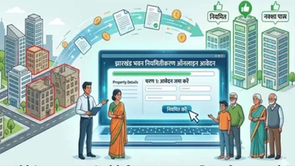 झारखंड में भवन नियमितीकरण योजना अटकी, 4500 से ज्यादा आवेदन पोर्टल बंद होने से लंबित झारखंड में भवन नियमितीकरण योजना अटकी, 4500 से ज्यादा आवेदन पोर्टल बंद होने से लंबित