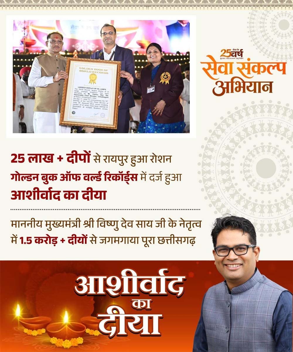 आशीर्वाद का दीया’ बना विश्व रिकॉर्ड का साक्षी आशीर्वाद का दीया’ बना विश्व रिकॉर्ड का साक्षी
