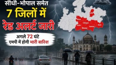 सीधी-भोपाल समेत 7 जिलों में रेड अलर्ट, अगले 72 घंटे भारी बारिश के आसार सीधी-भोपाल समेत 7 जिलों में रेड अलर्ट, अगले 72 घंटे भारी बारिश के आसार
