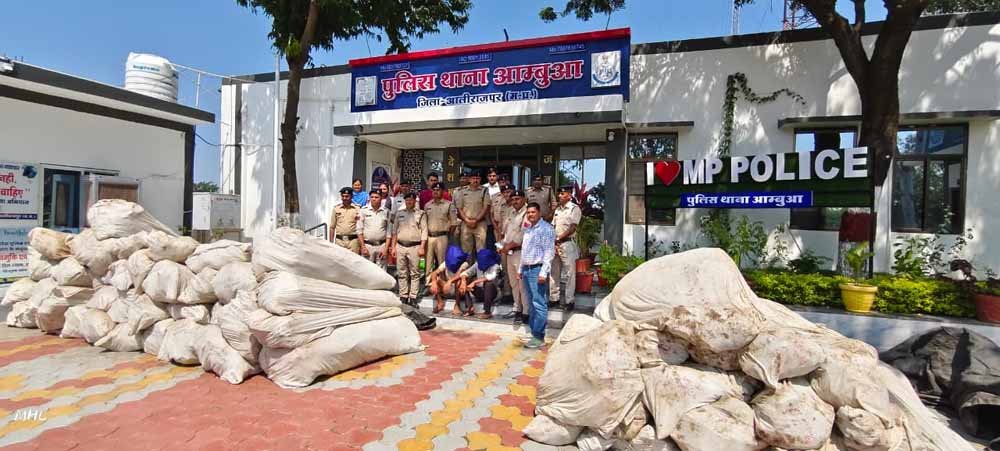 मध्यप्रदेश पुलिस की बड़ी कार्रवाई, अलीराजपुर में 20 क्विंटल गांजे के पौधे जब्त; ₹1 करोड़ की संपत्ति पर एक्शन मध्यप्रदेश पुलिस की बड़ी कार्रवाई, अलीराजपुर में 20 क्विंटल गांजे के पौधे जब्त; ₹1 करोड़ की संपत्ति पर एक्शन